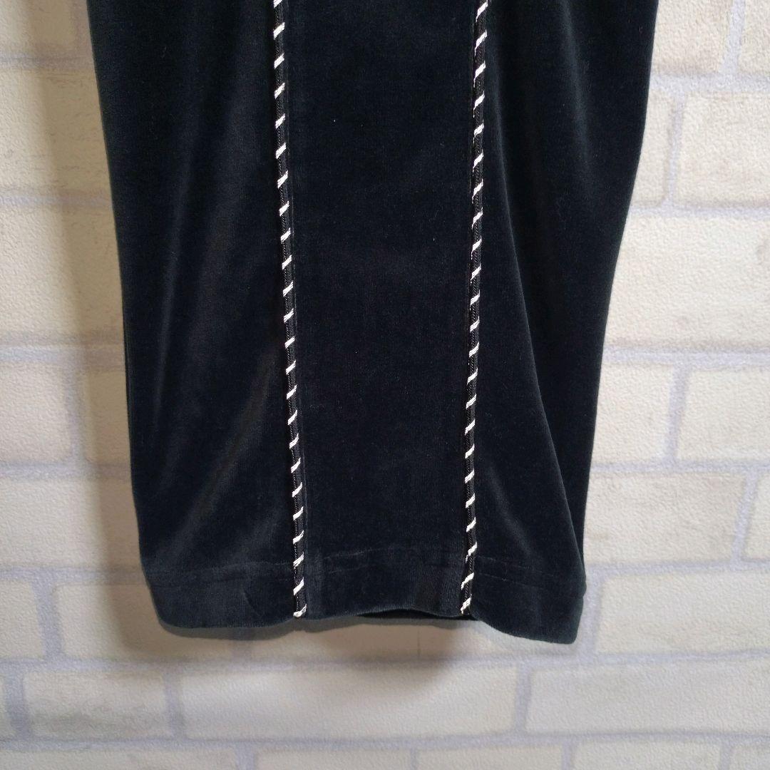 プーマ★PUMA ベロア 刺繍ロゴ リブライン セットアップ ジャージ 黒 M