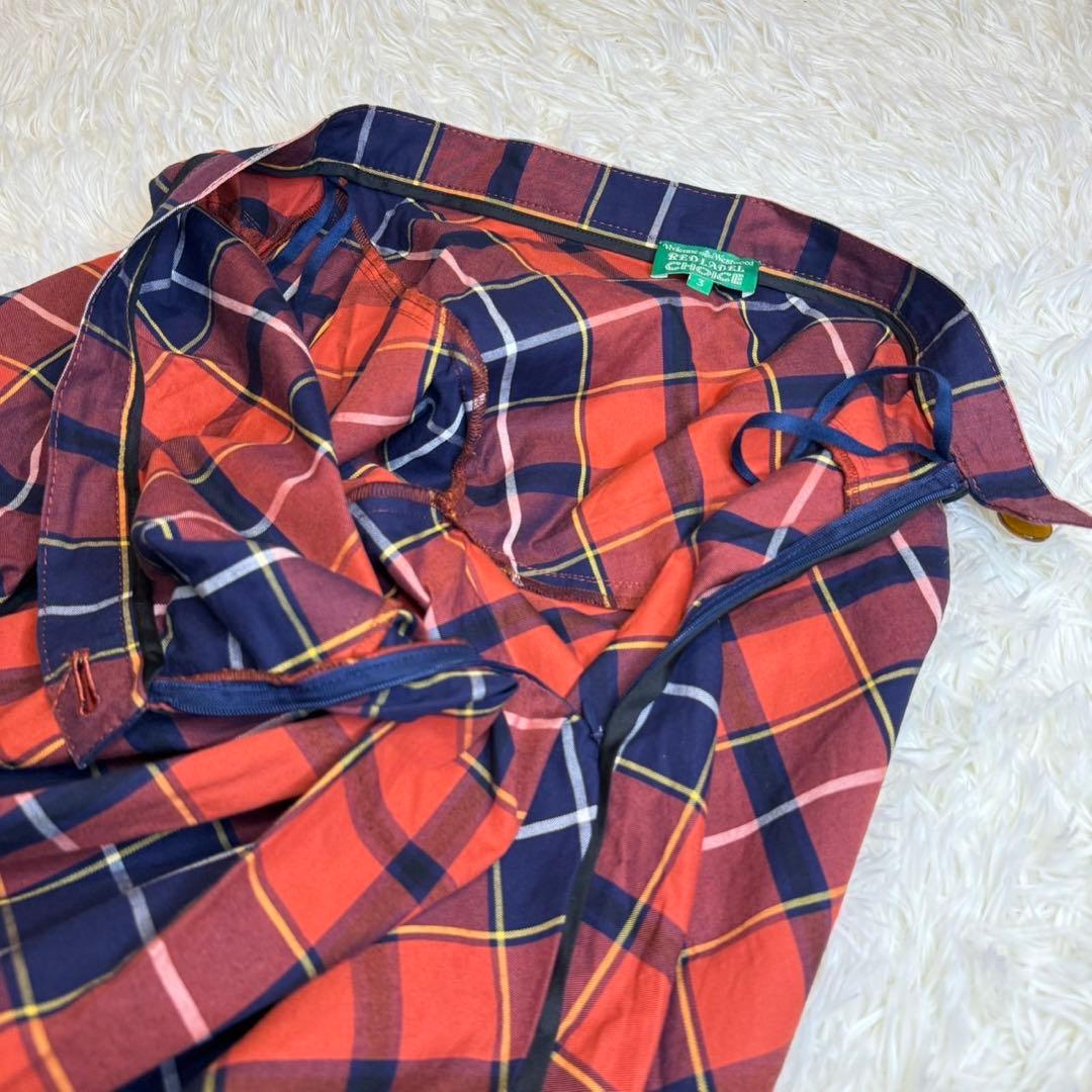 ヴィヴィアンウエストウッド 変形 ドレープ チェックスカート オーブ 3