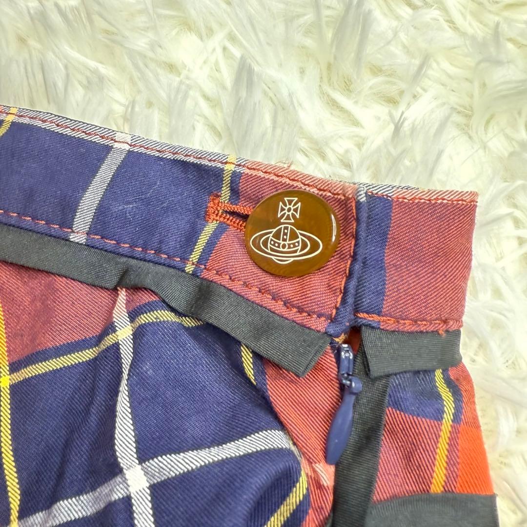 ヴィヴィアンウエストウッド 変形 ドレープ チェックスカート オーブ 3