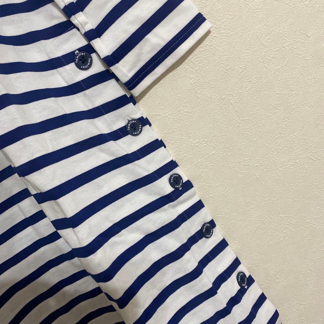 4500 familiar ファミリア 長袖ボーダーワンピース 160