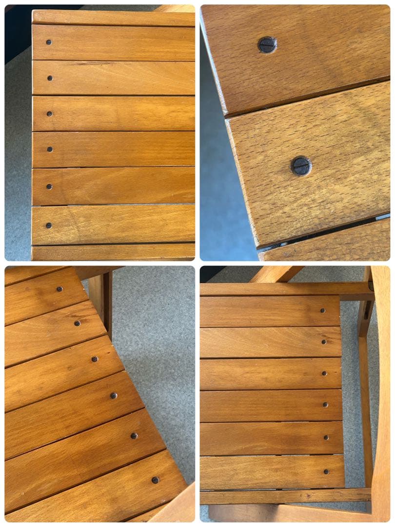 ヴィンテージ　木製フォールディングチェア　ルーマニア　折り畳み椅子　古道具　東欧