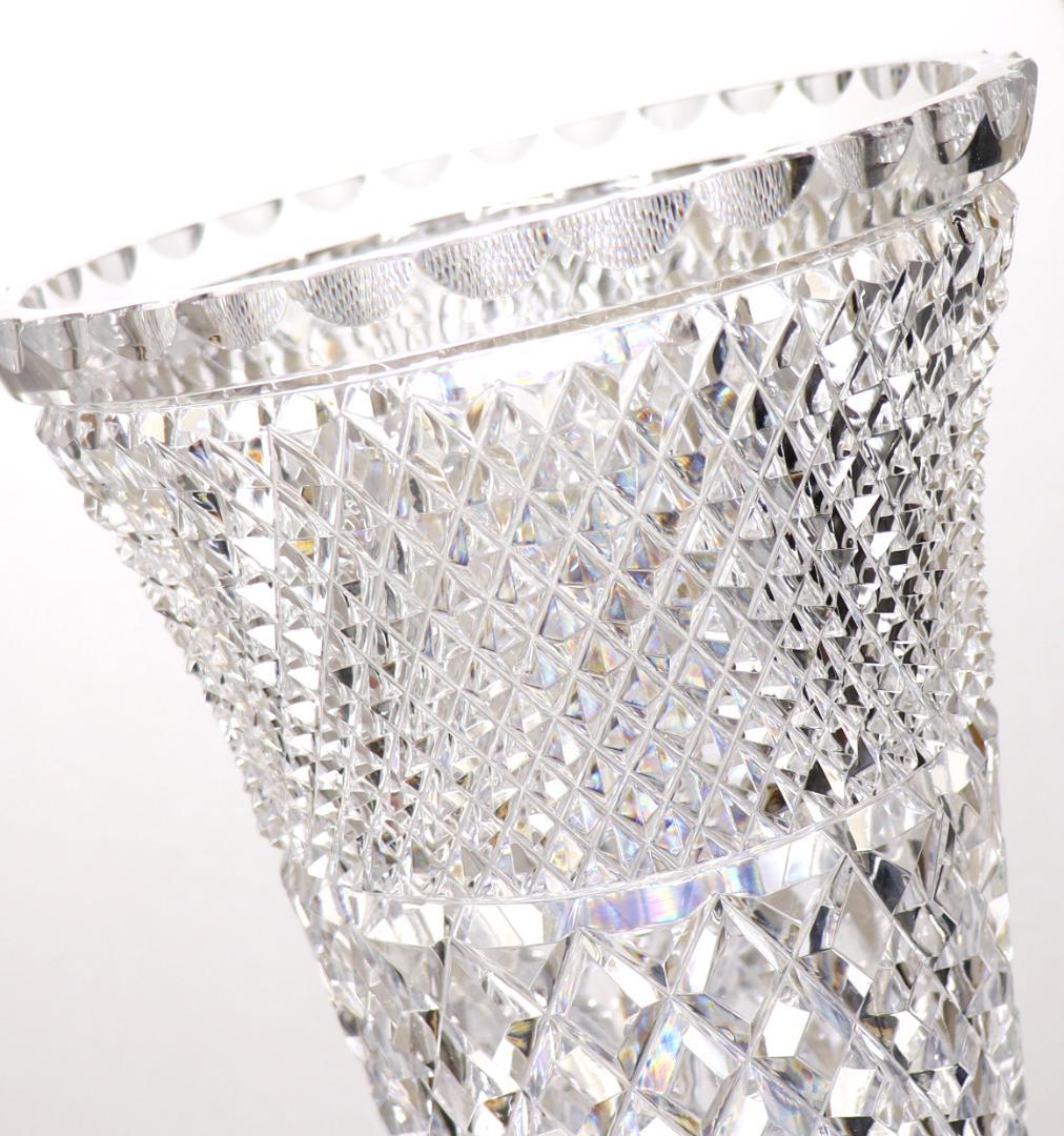 オールド・バカラ 1890年頃特大傑作 32cm2.8kg 切子花瓶 ディアマン