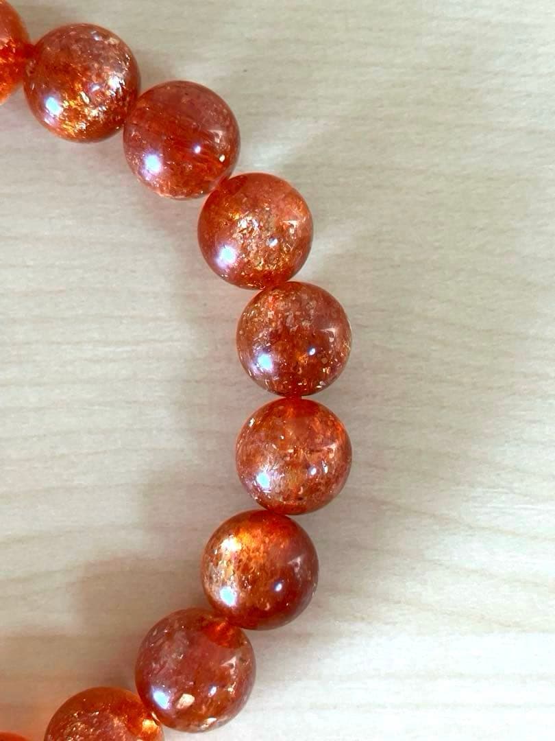 最高品質　タンザニア産　サンストーン　天然石　ブレスレット