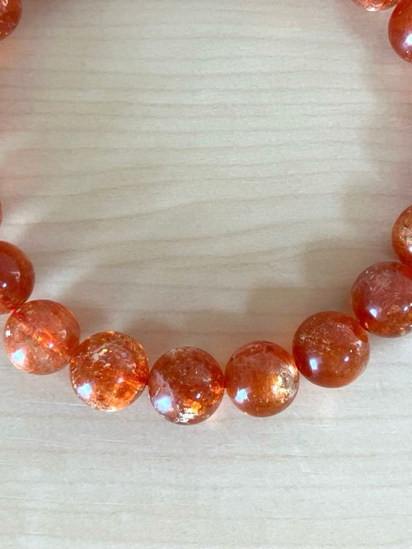最高品質　タンザニア産　サンストーン　天然石　ブレスレット