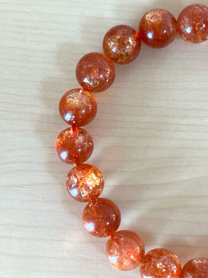 最高品質　タンザニア産　サンストーン　天然石　ブレスレット