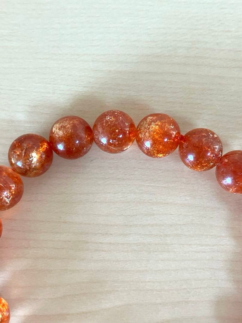 最高品質　タンザニア産　サンストーン　天然石　ブレスレット