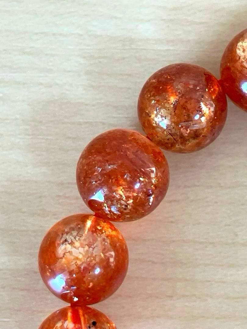 最高品質　タンザニア産　サンストーン　天然石　ブレスレット