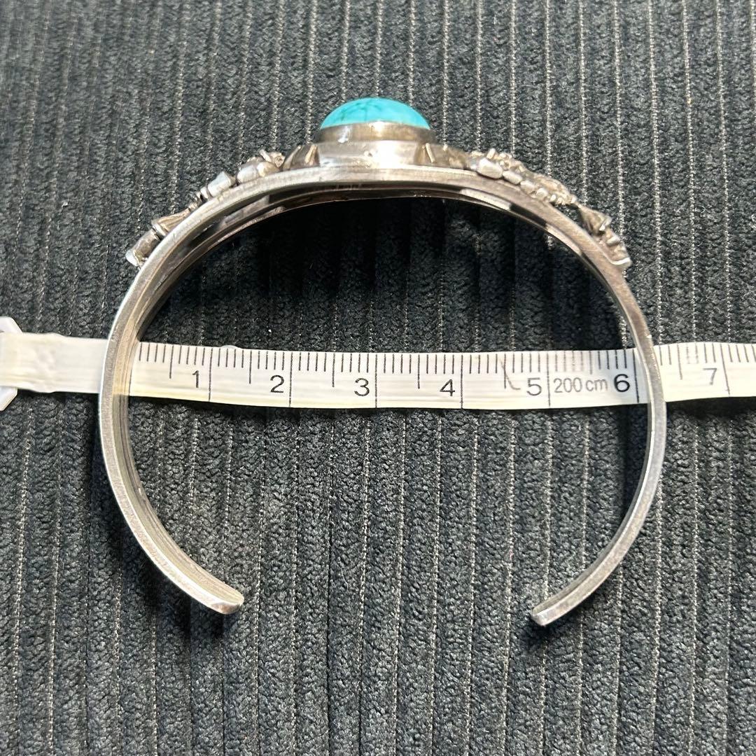 navajo ナバホ　ターコイズ　大粒　バングル　Sterling 刻印　jj