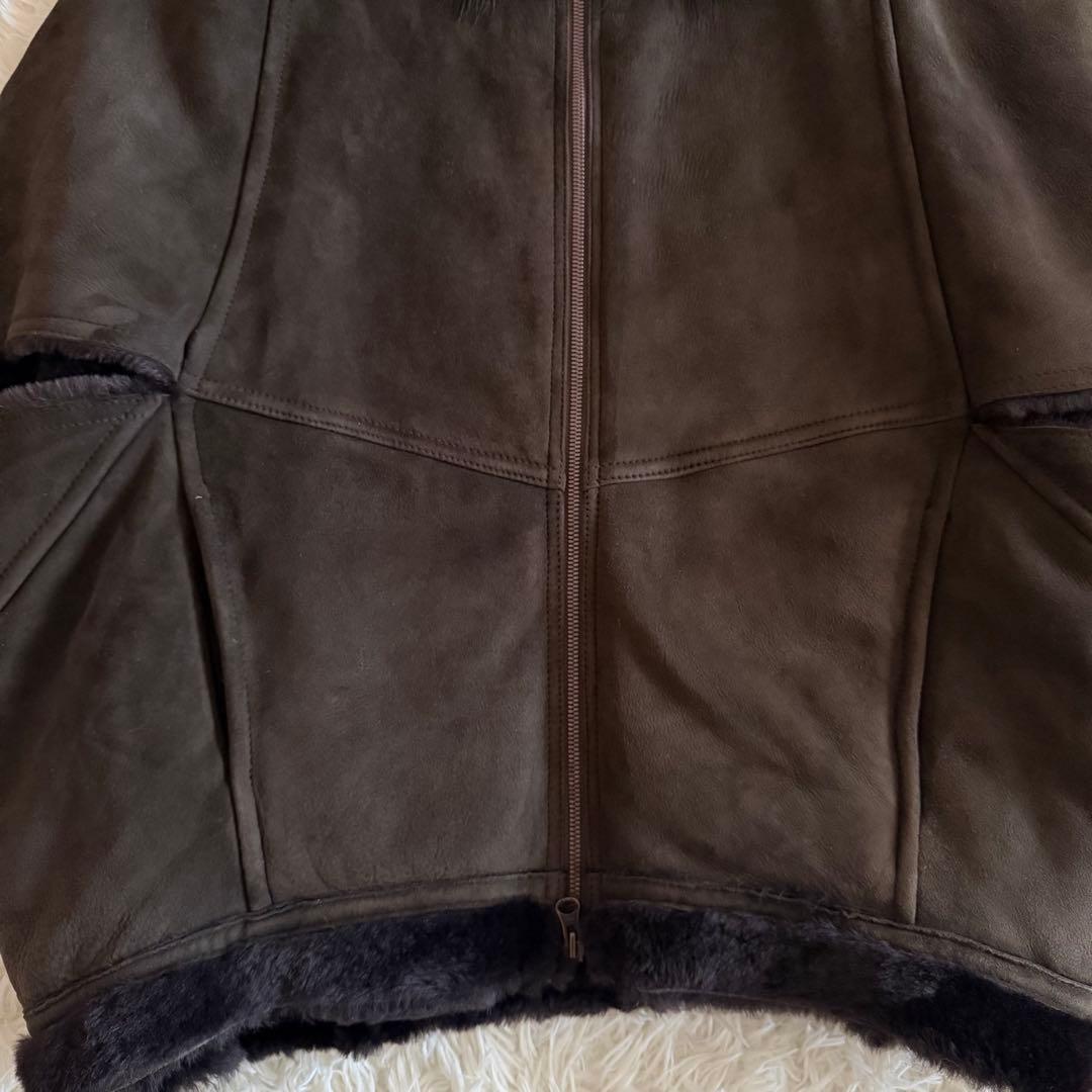 【極美品】グレースコンチネンタル　ムートンポンチョ　ラクーンファー　濃茶　S