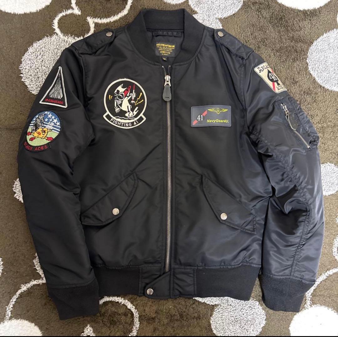 AVIREX MA-1 フライトジャケット ブラック M パッチ付き 正規品