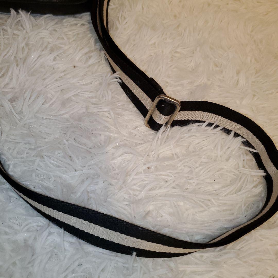 ⭐美品⭐BALLY ミニ メッセンジャーバッグ レザー 黒 ストライプ