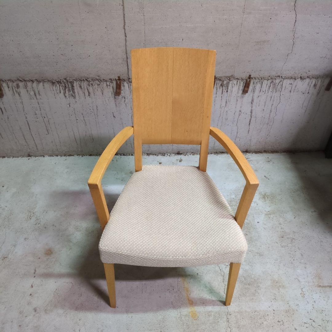 美品 定価8万 カリモク◆ アームチェア ピュアオーク ファブリック ダイニング