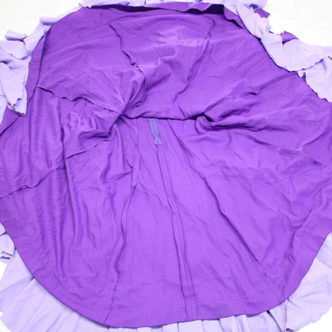 【フラメンコ衣装】パープル×豪華ボランテ 上下セット セットアップ ツーピース