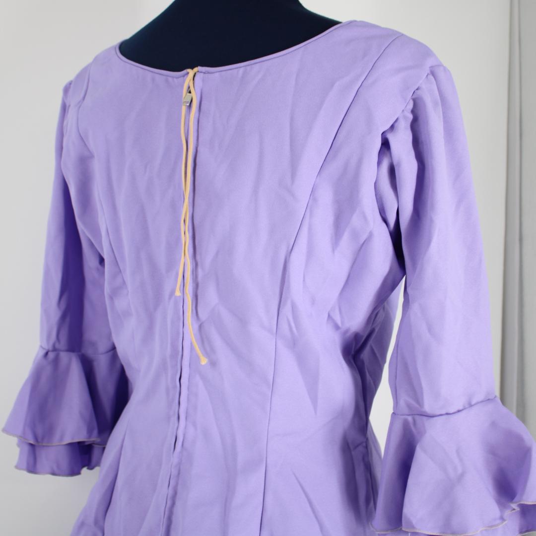 【フラメンコ衣装】パープル×豪華ボランテ 上下セット セットアップ ツーピース