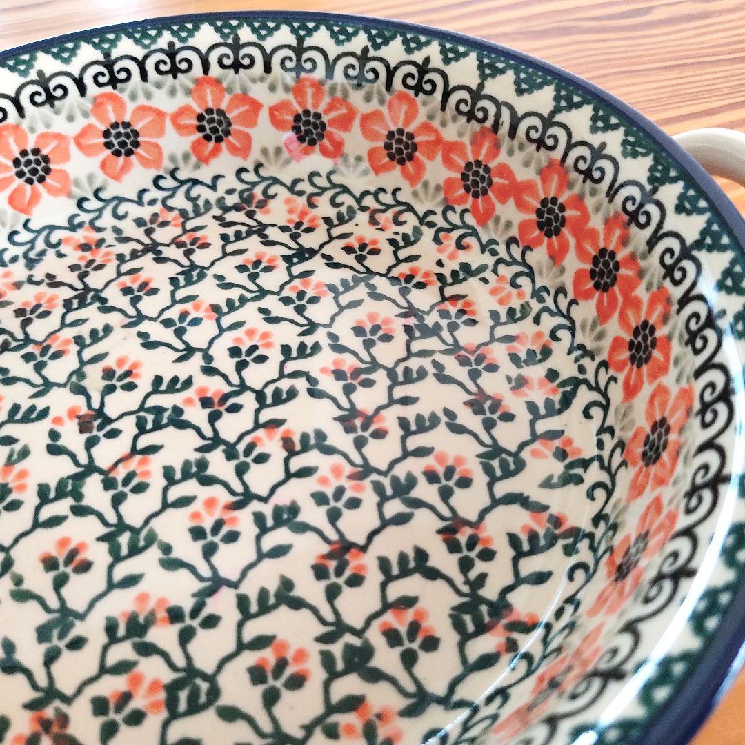 新品　ポーランド食器　取っ手付きボウル　266　中　レトロ　ツェラミカ