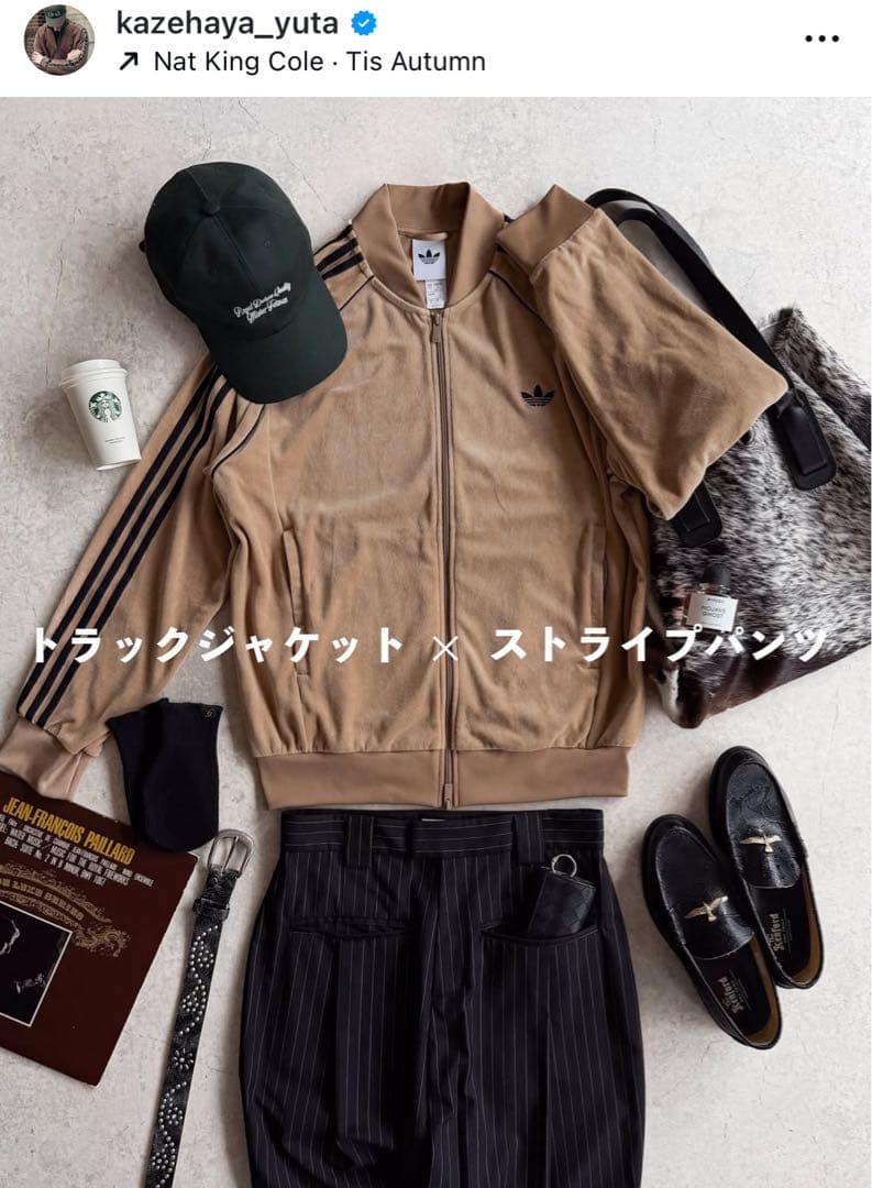 新品XL⭐️adidas アディカラー ブラウンベロア トラックトップ michi