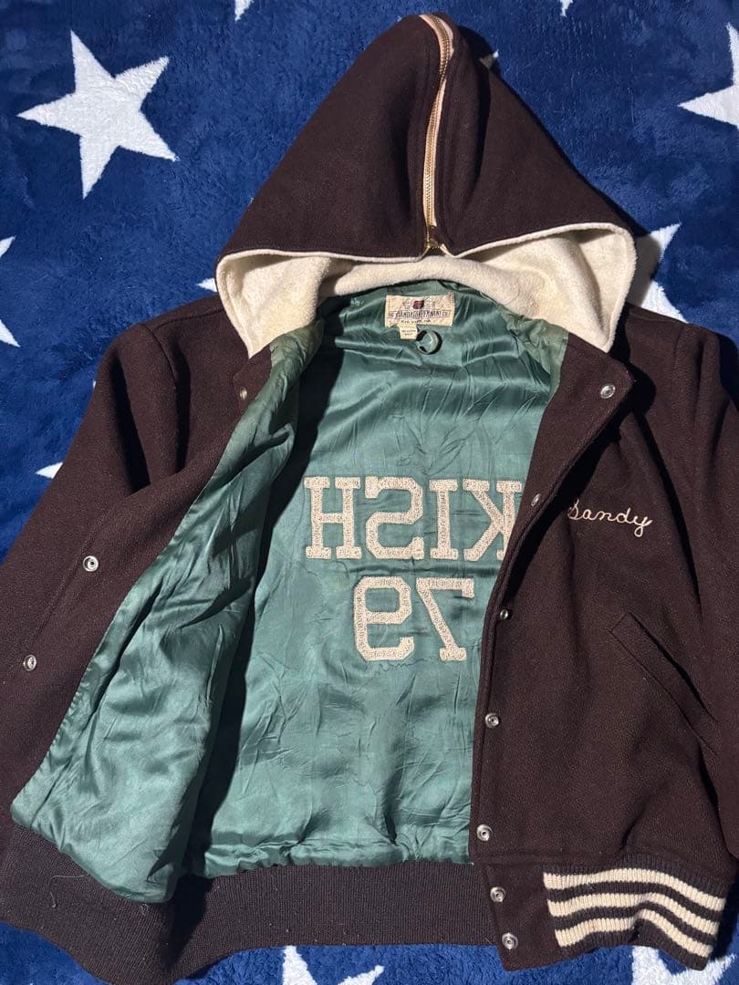 70s 80s ウールスタジャン　セーラーカラー