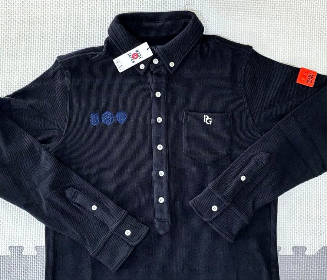 パーリーゲイツ リブワッフル ボタンダウン長袖ポロシャツ（D.NAVY／5
