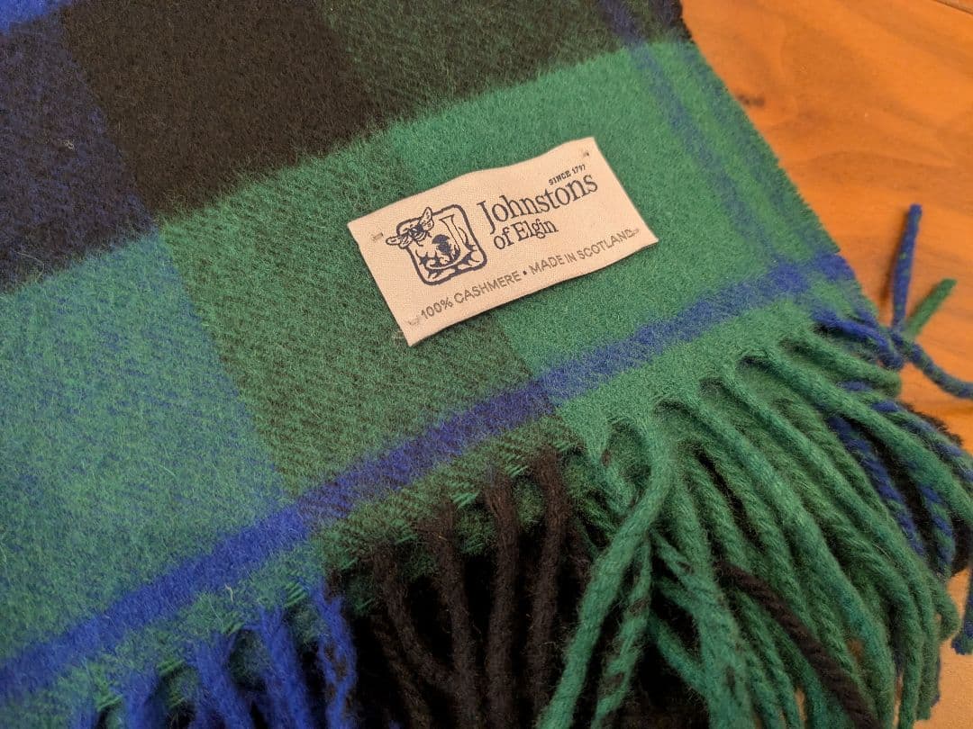 ジョンストンズ 　カシミヤ　チェック柄ストール