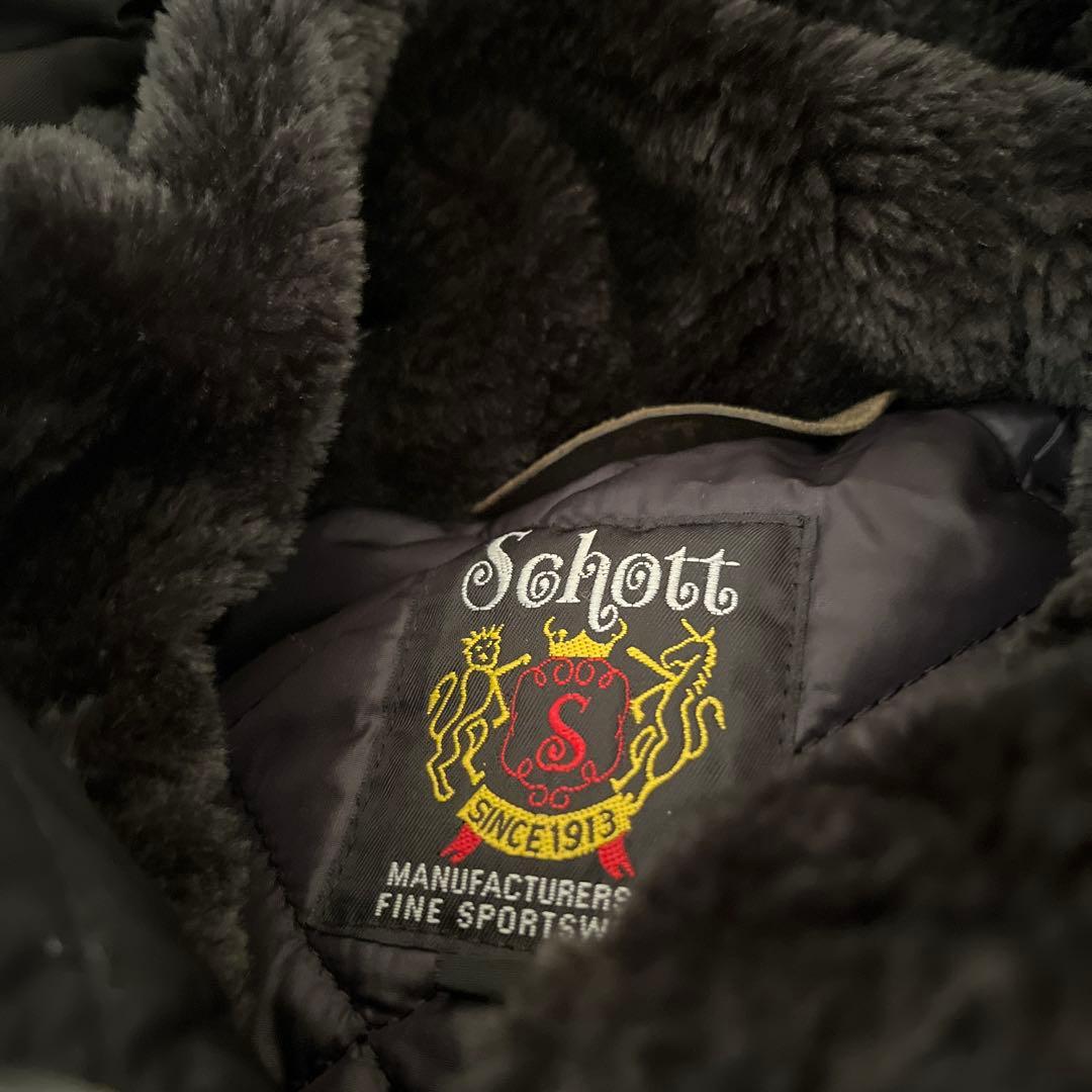 Scott ショット ブラックファー付きモッズコート