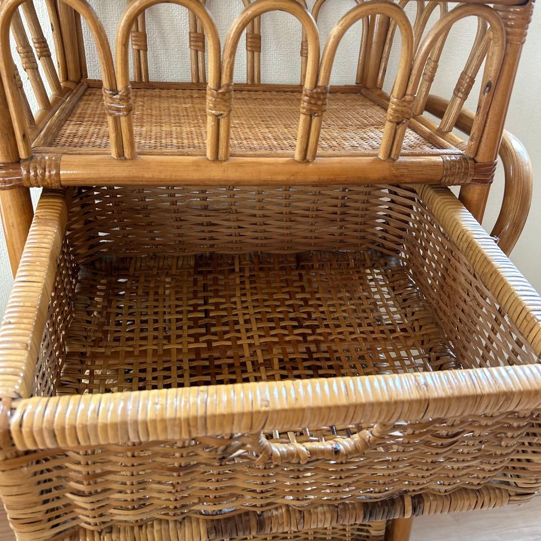 昭和レトロ　籐 ラタン　脱衣カゴ　バスケット　籐カゴ　ヴィンテージ