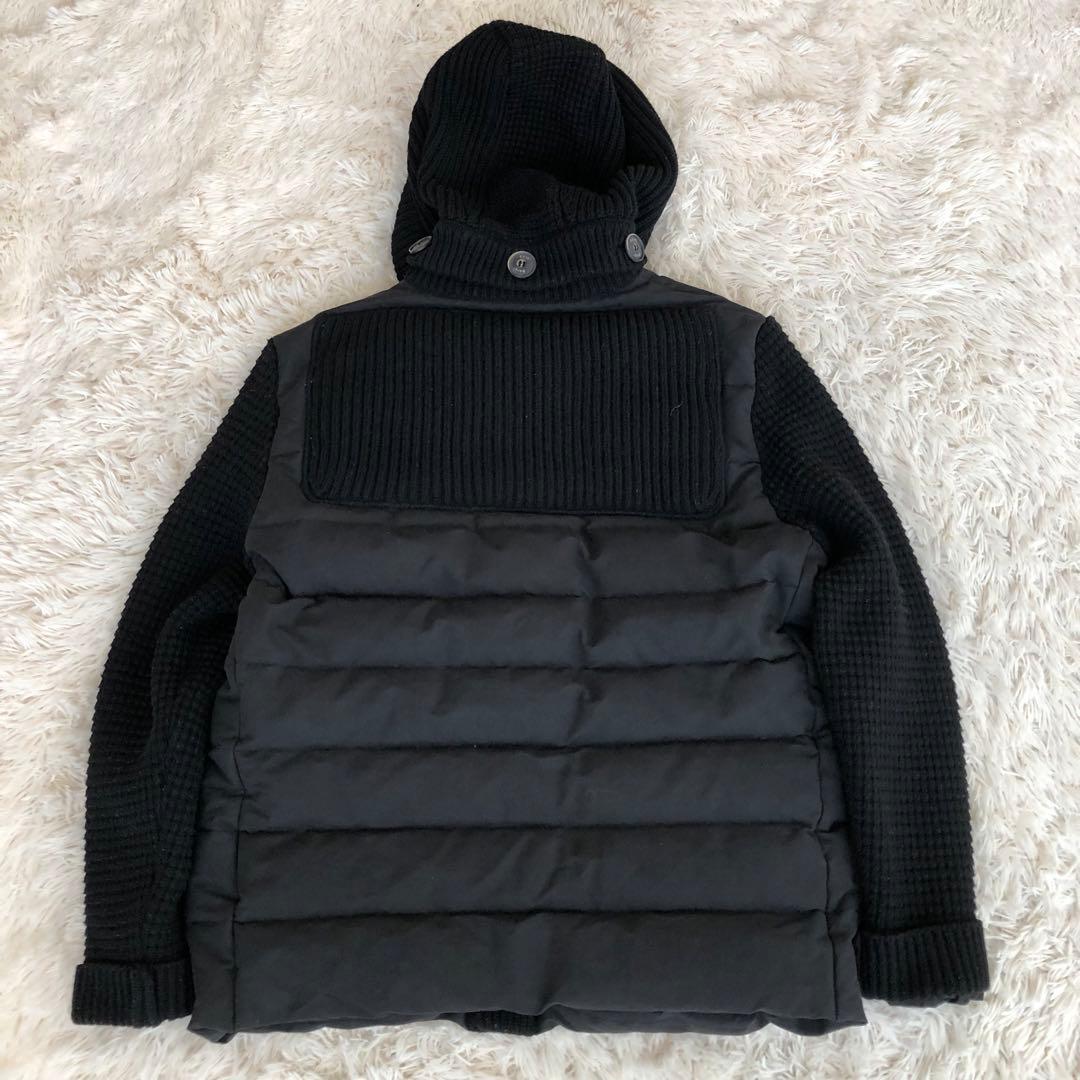 Barkバーク　ニット切替ダウンジャケット　ブラック黒　L　フード脱着可