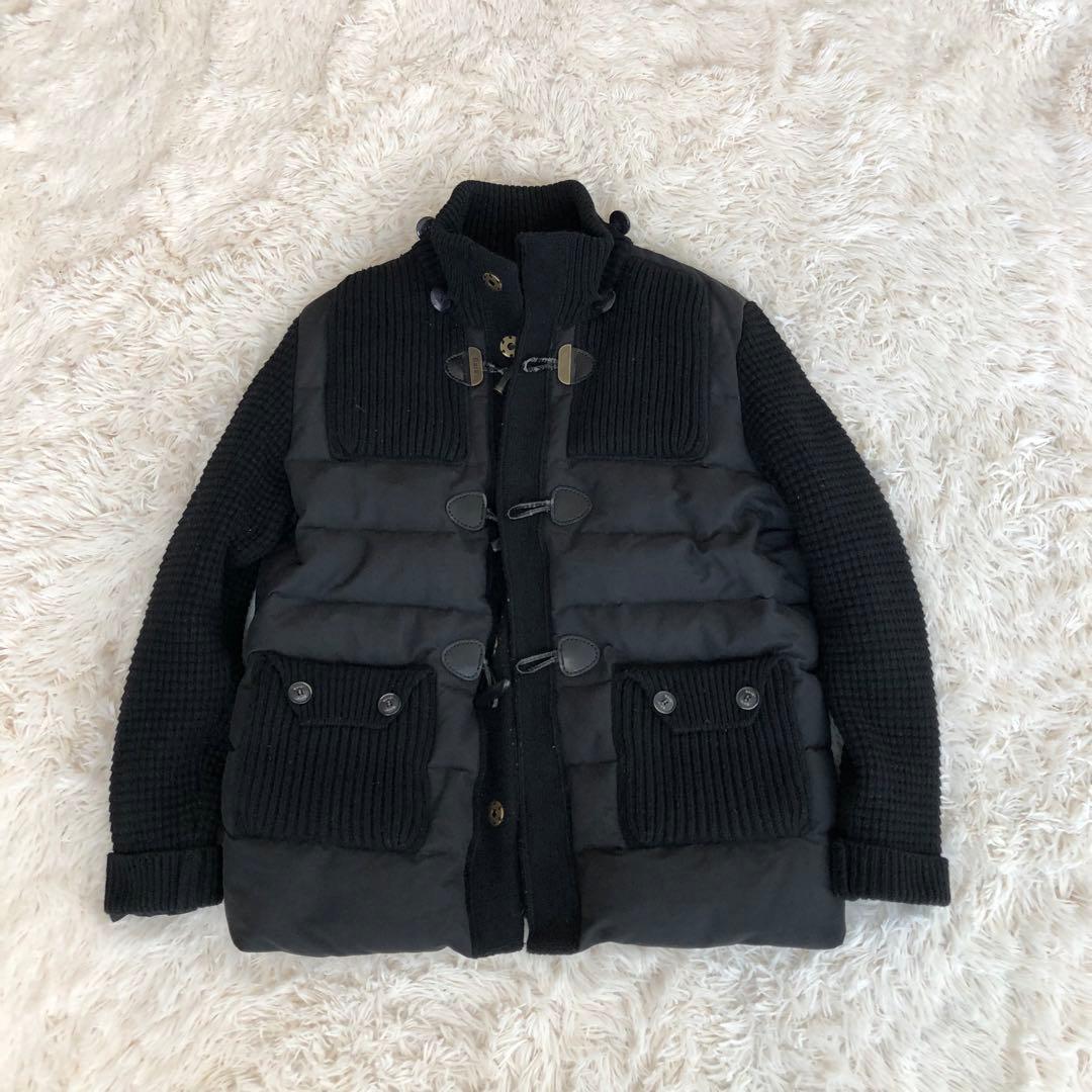 Barkバーク　ニット切替ダウンジャケット　ブラック黒　L　フード脱着可