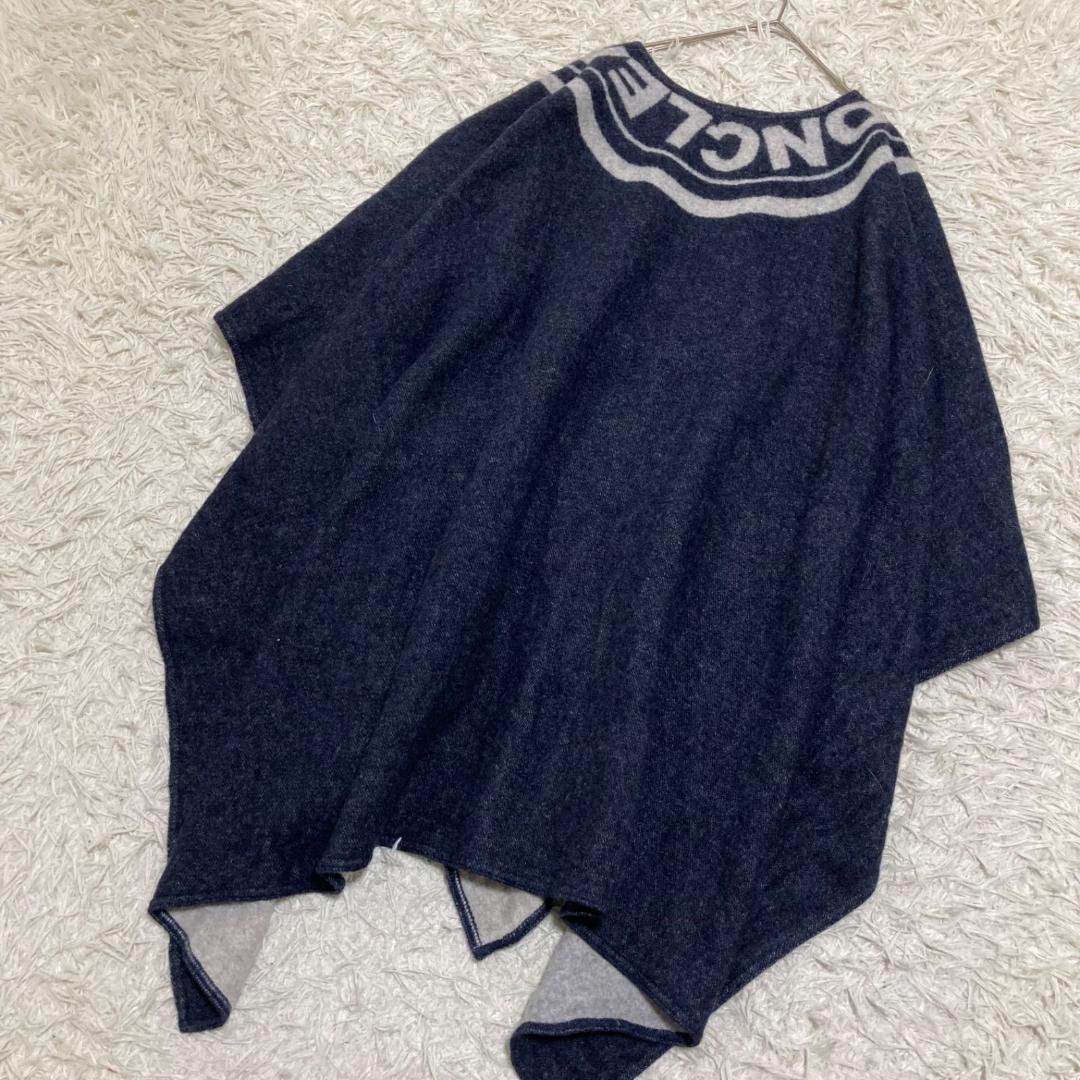 14793✨モンクレール mantella 羊毛ロゴ ストール ポンチョ ケープ