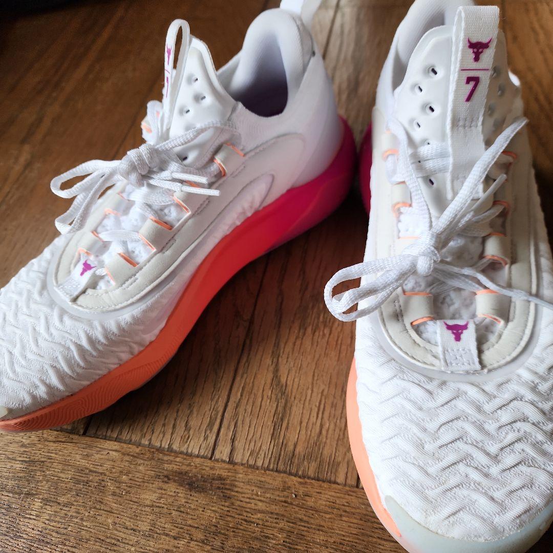 バスケットボールシューズ ホワイト/ピンク 7