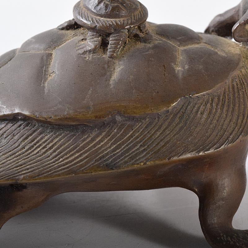 古銅宣徳銅　亀　神獣　置物　C　R8109