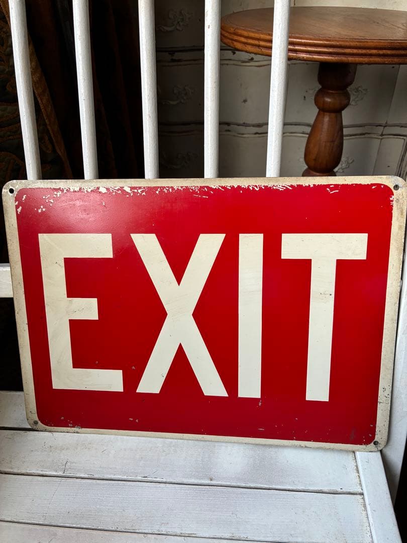 アンティーク　サイン　プレート　EXIT 看板　道路標識　交通標識　アメリカ