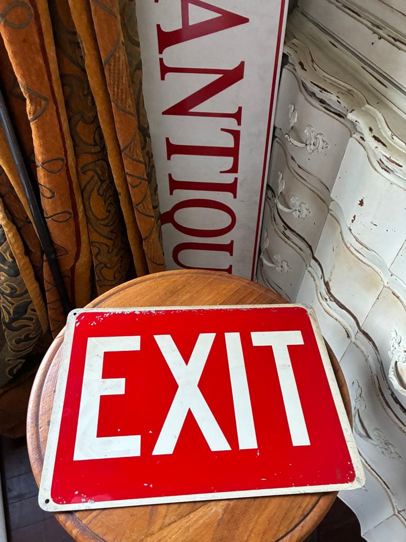 アンティーク　サイン　プレート　EXIT 看板　道路標識　交通標識　アメリカ