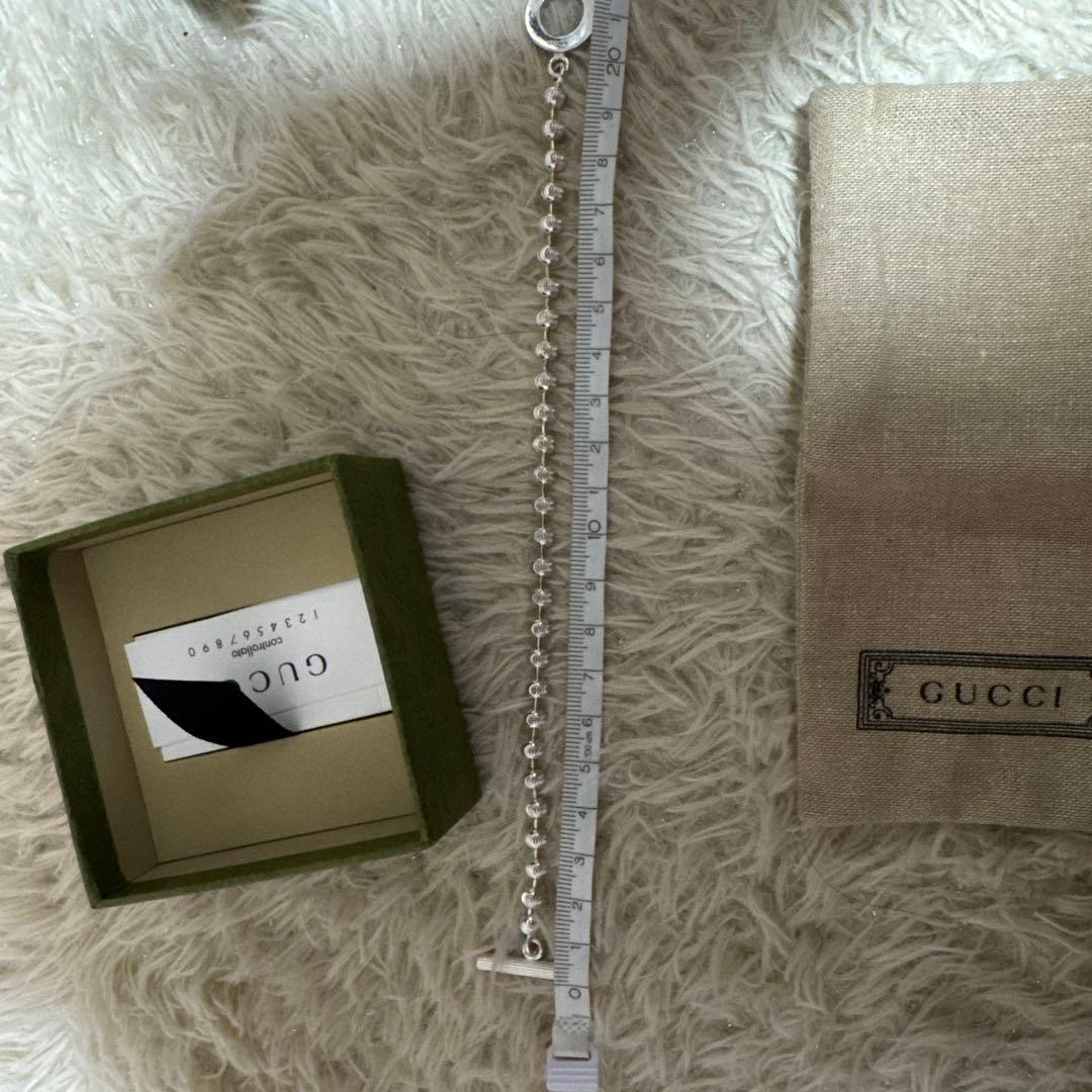 【GUCCI 新品同様品】stripe★ボールチェーンブレスレット★燻　925★