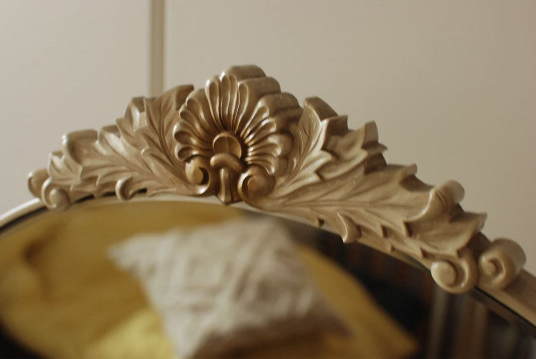 3点セット フランスミラー 鏡台 ドレッサー ミラー チェア 付き 猫脚