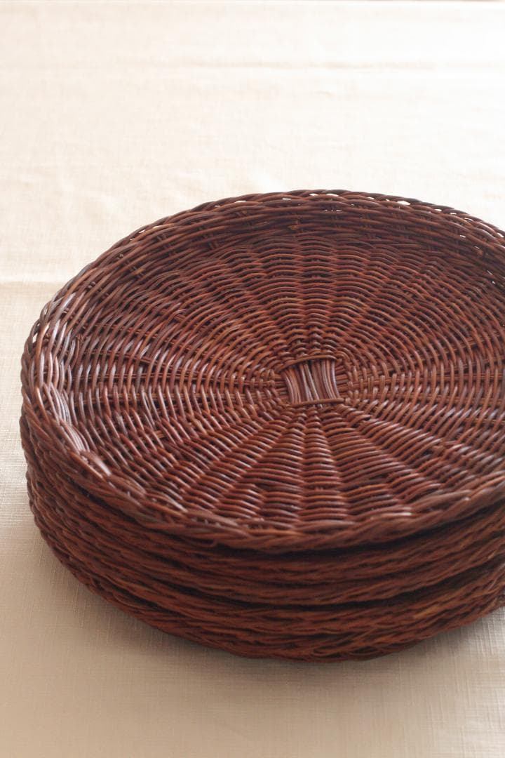 【５枚セット】籠　トレイ　パン籠　籐かご　バスケット