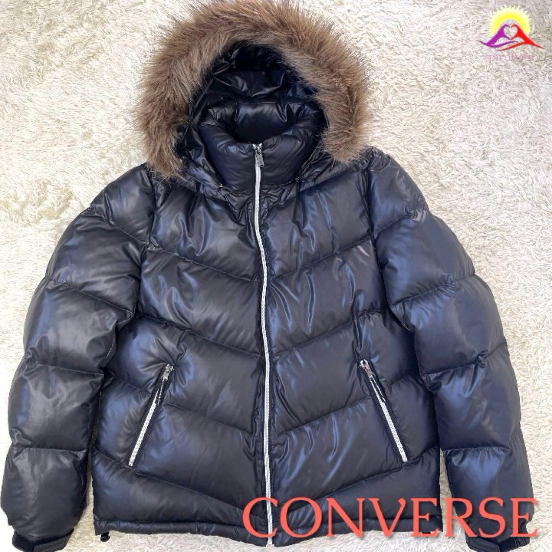 未使用級✨】コンバースメンズダウンジャケットy2kファーフードギャル