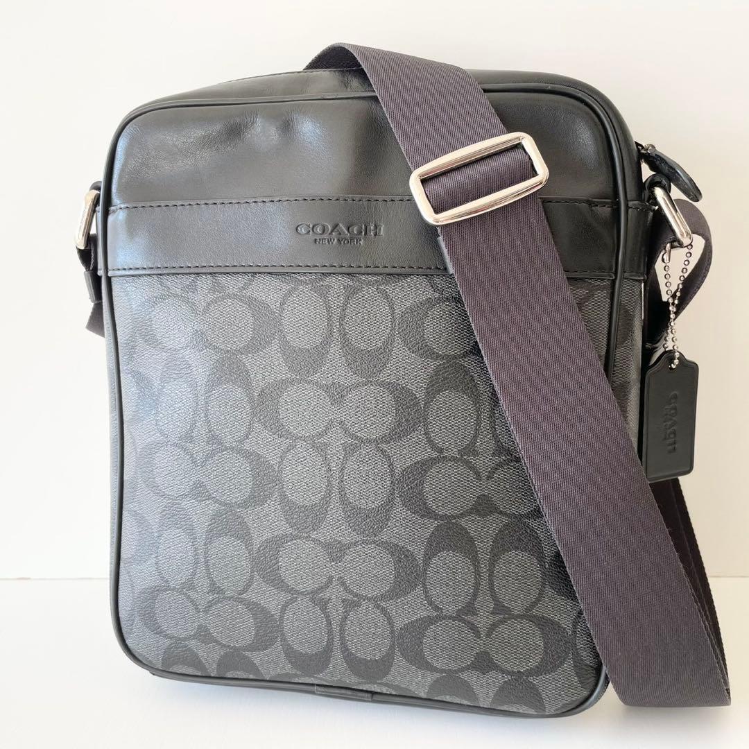 【極美品】COACH メンズ ショルダーバッグ ヘリテージ フライトバッグ