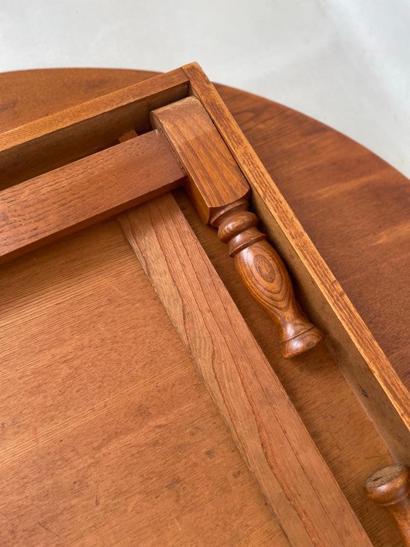 昭和の食卓 木彫 鯛の彫刻 めでタイ 天然木 ちゃぶ台 丸テーブル 円卓 90㎝