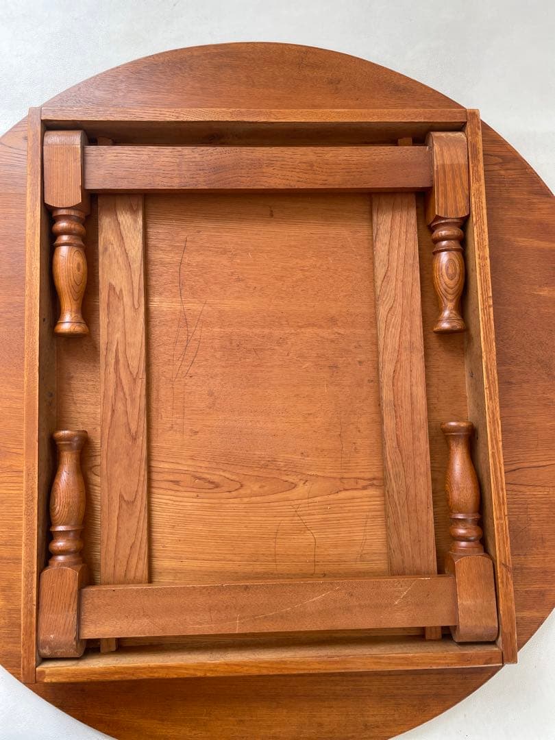 昭和の食卓 木彫 鯛の彫刻 めでタイ 天然木 ちゃぶ台 丸テーブル 円卓 90㎝