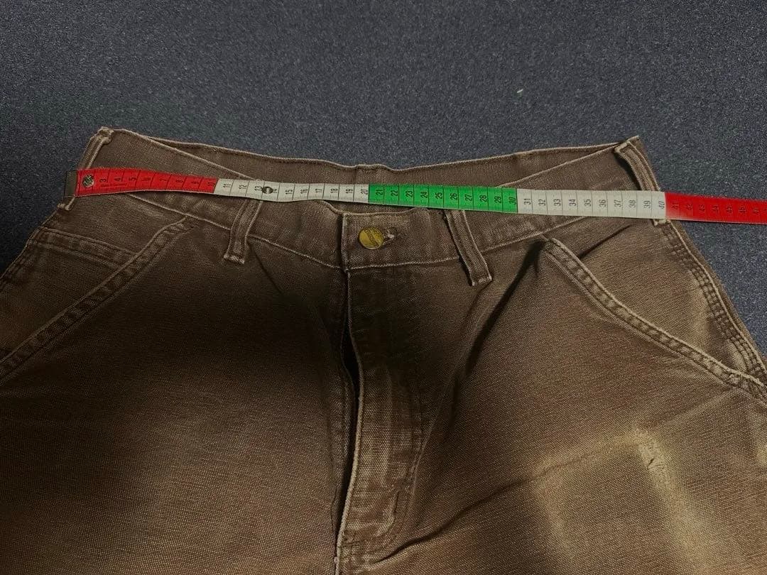 カーハート　ダークブラウン　ダックパンツ　ペインターパンツ　ワークパンツ　ペンキ