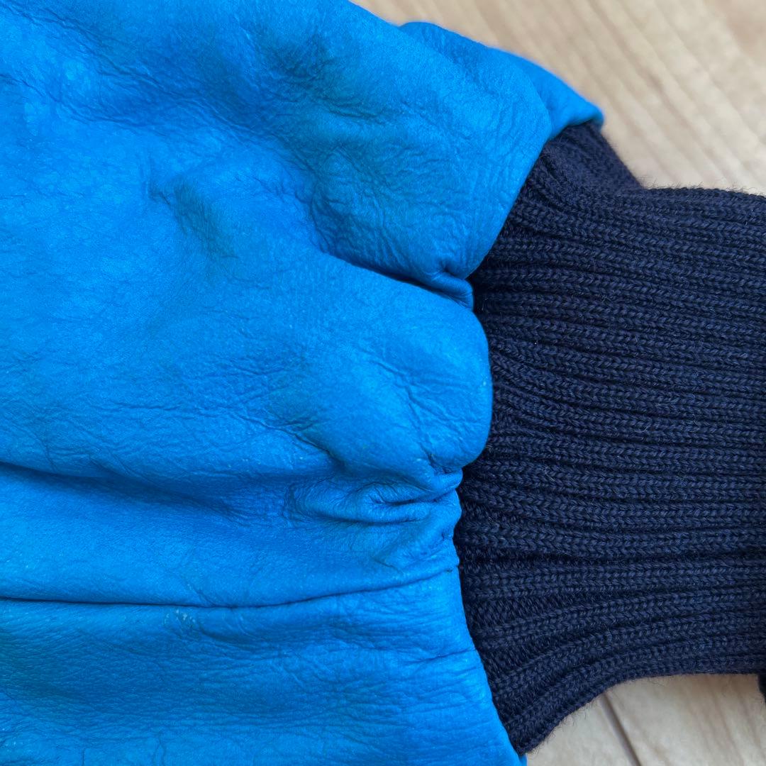 BOSSボスジャン新品未使用　本革 スタジャン L Lネイビー/ブルー