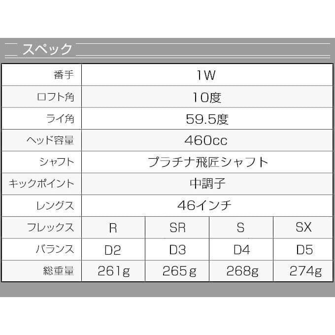 左【新品】高反発ダイナミクスプレステージ 超軽量プラチナ飛匠シャフト仕様
