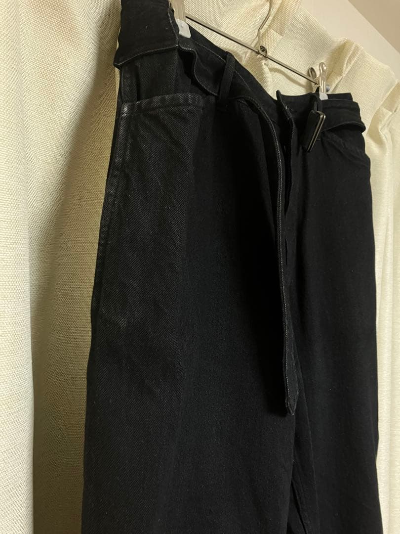 COMOLI コモリ ブラックデニム ベルテッドパンツ サイズ1