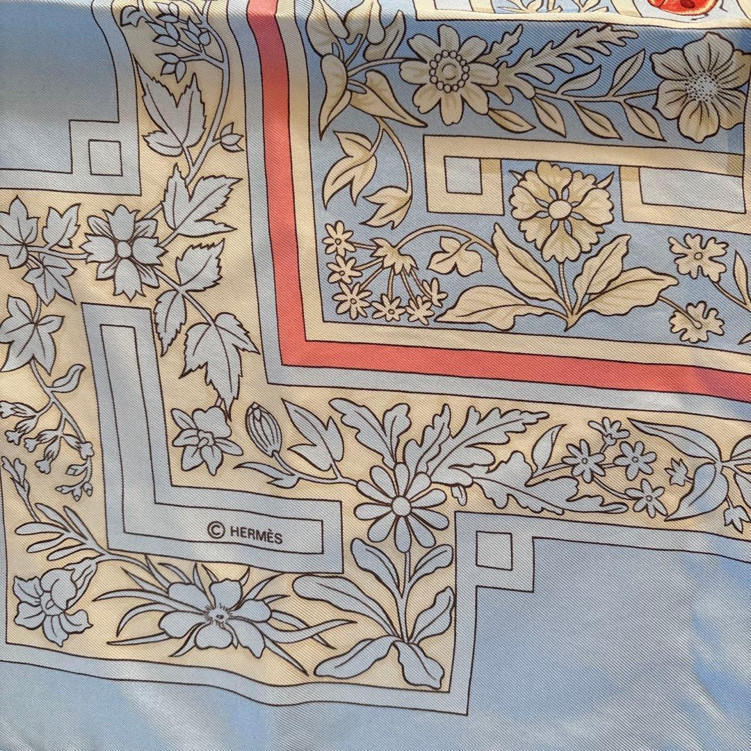 HERMES カレ90 夏の宝石 joyaux de LETE 蝶 ブルー