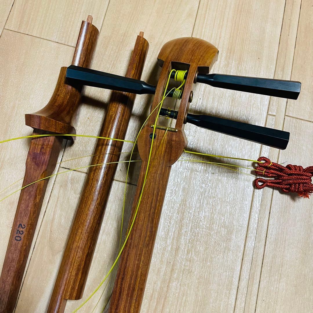 三味線　花梨　中棹　バチ ハードケース付き