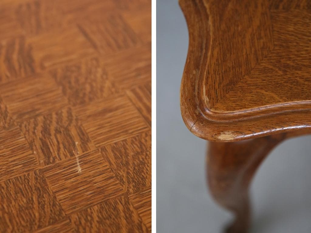 フランスアンティーク猫脚ダイニングテーブル/伸張式木製机/6人用(90-84)