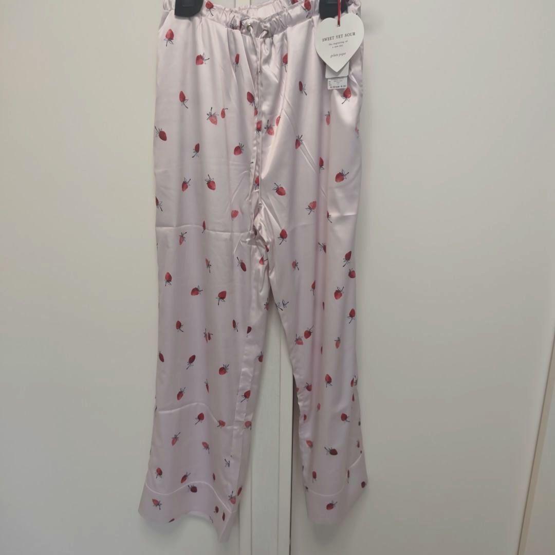 ジェラートピケ　いちご柄ピンクパジャマセット　新品タグ付