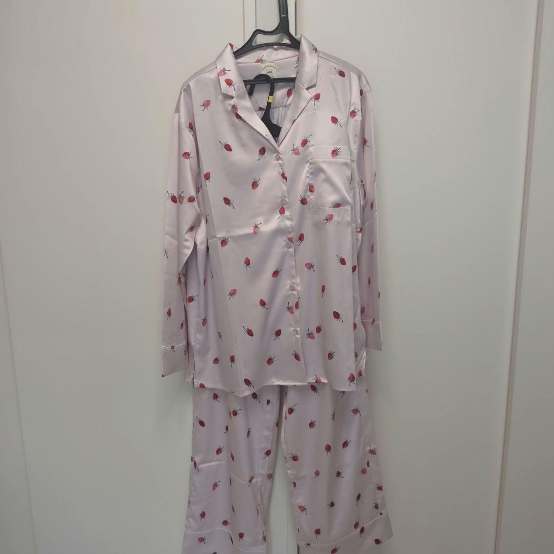 ジェラートピケ　いちご柄ピンクパジャマセット　新品タグ付