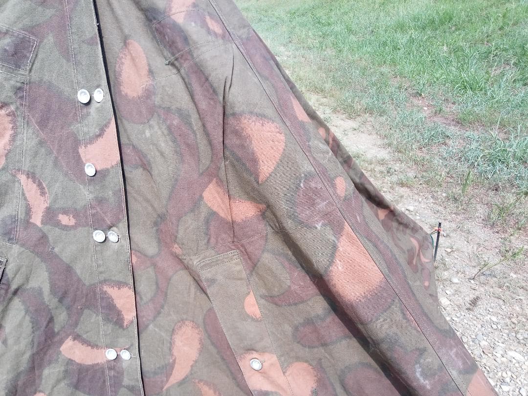 【希少】ハンガリー軍　テントシート2枚組　ハリケーン迷彩　軍幕テント