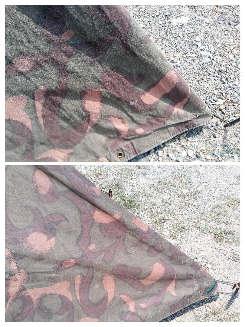 【希少】ハンガリー軍　テントシート2枚組　ハリケーン迷彩　軍幕テント